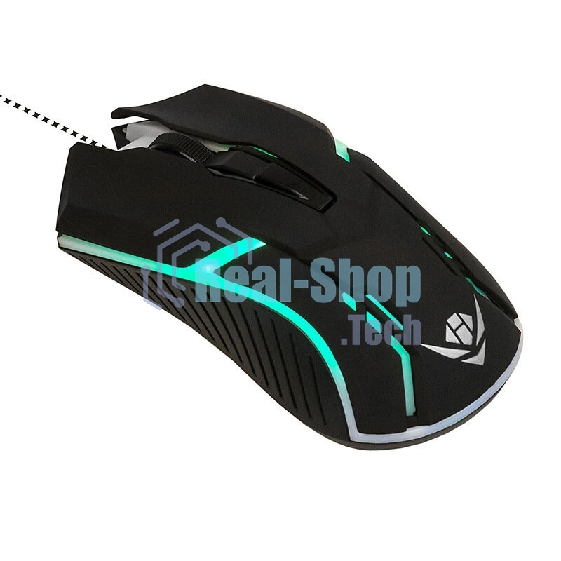 Комплект клавиатура+мышь Nakatomi KMG-2305U проводной, USB, 1600 DPI, черный