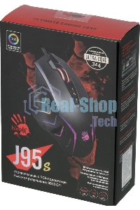 Мышь проводная A4Tech Bloody J95s серый, 8000 dpi, USB, кнопки - 9