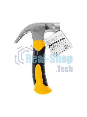 Молоток-гвоздодер мини Denzel, боек с магнитом, фибергласовая двухкомпонентная рукоятка, 9oz, 250г