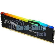 Оперативная память Kingston Fury Beast RGB, DDR5, 32GB (1x32GB), 6400 MHz, CL32, с радиатором, RGB, черный