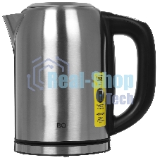 Электрочайник BQ KT1827SW черный/серебристый, 1.7 л, 2200 Вт, скрытый нагревательный элемент