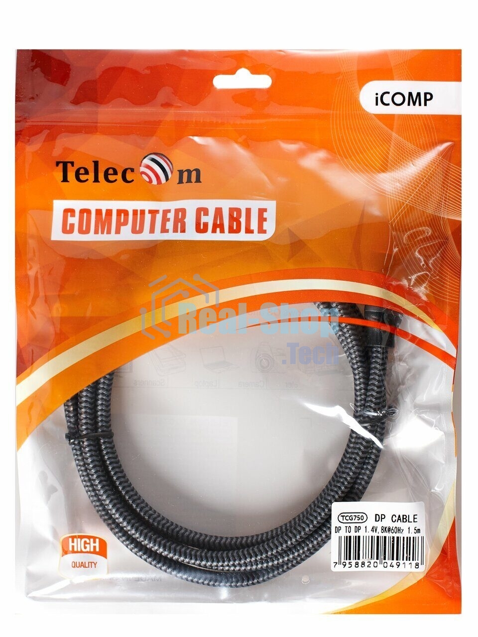 Кабель соединительный DP-DP 1.4V 8K@60Hz 1.5м, Telecom Pro TCG750-1.5M