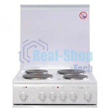 Плита электрическая De Luxe 5004.10э (кр)-001 белый, конфорок 4 шт, духовка 43 л, 50 см x 85 см x 50 см