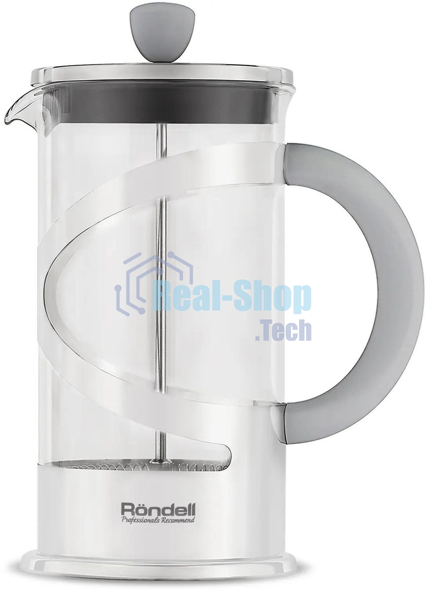 Френч-пресс Rondell Crystal Grey RDS-840, 1 л, стальной