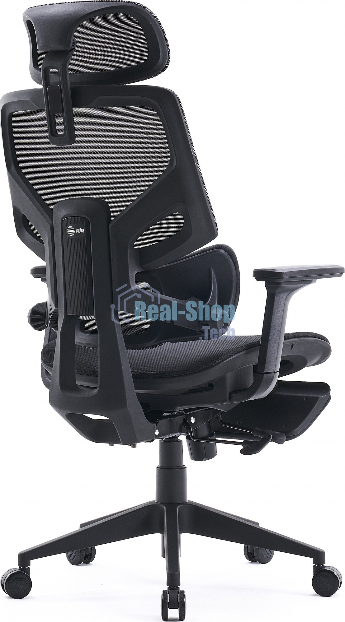 Кресло офисное Cactus CS-CHR-MC01-GYBK серый, сиденье черный, с подголов.