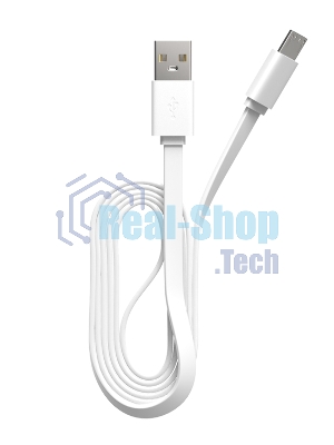 Кабель Maxvi MC-01F white USB-A - microUSB, 2A Плоский кабель, ток макс. нагрузки 2А, макс. напряжение 5V; стандарт USB 2.0; длина 1м, материал PVC, белый