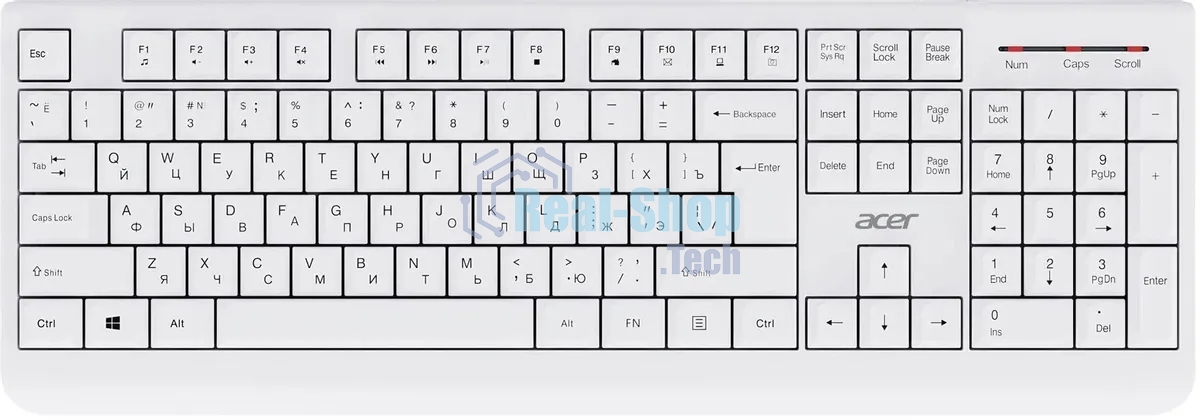 Комплект клавиатура + мышь Acer OCC401 клав:белый мышь:белый USB беспроводная (ZL.ACCCC.017)