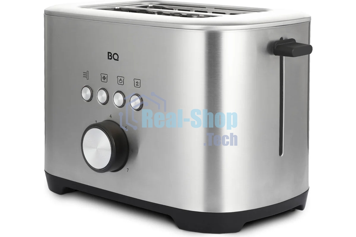 Тостер BQ T1010 Steel-Black, Мощность 800 Вт, 7 степеней поджаривания
