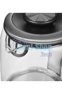 Чайник электрический Hyundai HYK-G5501 1.7 л, 2200 Вт, серебристый/черный