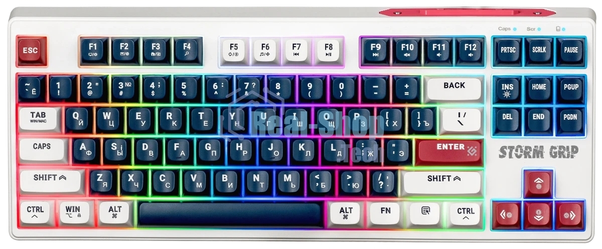 Клавиатура беспроводная Defender Storm Grip GK-188 RU,белый/синий