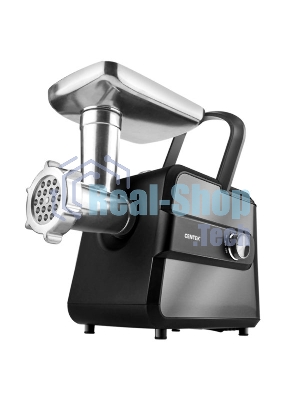 Мясорубка электрическая Centek CT-1623 серый, 2200 Вт, 2.2 кг/мин, реверс, защита от перегрузки, металлический лоток, насадки - 4