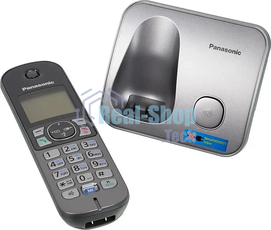 Телефон беспроводной (DECT) Panasonic KX-TG6811RUM (серебристый) Беспроводной DECT,40 мелодий,телефонный справочник 120 зап.