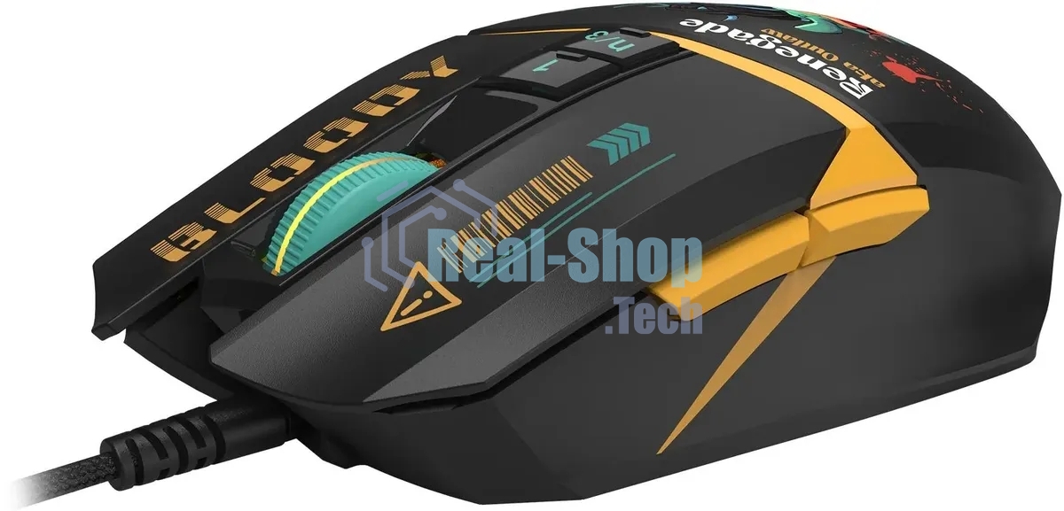 Мышь проводная A4Tech Bloody W63 Max Renegade черный, 12000 dpi, USB, кнопки - 7