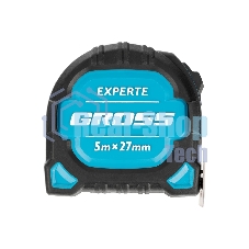 Рулетка Gross Experte, 5 м x 27 мм, двухкомпон. корпус, магнит, двухстор. разметка, нейлон