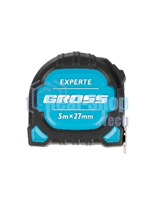 Рулетка Gross Experte, 5 м x 27 мм, двухкомпон. корпус, магнит, двухстор. разметка, нейлон