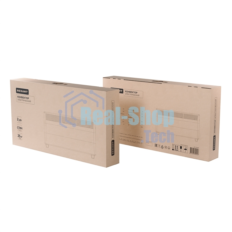 Конвектор Rexant 60-0120 белый, 2000 Вт, 25 м2, термостат