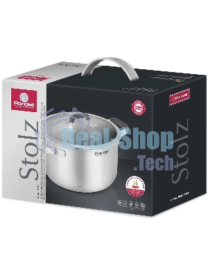 Кастрюля Rondell Stolz RDS-1752, 2.3 л, 18 см, с крышкой, стальной