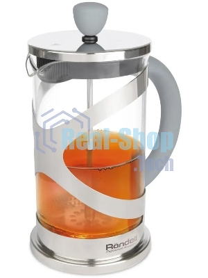 Френч-пресс Rondell Crystal Grey RDS-840, 1 л, стальной