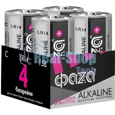 Элемент питания алкалиновый C/LR14 1.5В Alkaline Pack-4 (уп.4шт) ФАZА 5033160