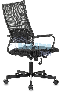 Кресло руководителя Бюрократ CH BALANCE черный, экокожа, крестов. металл черный