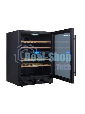 Винный шкаф встраиваемый Cellar Private CP043-2TB чёрный, 129 л, 2 отсека, 43 бут.