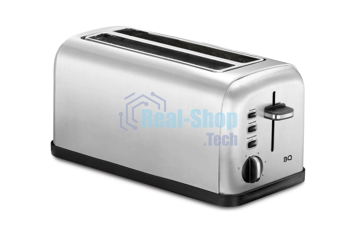 Тостер BQ T2003 Steel-Black, Мощность 1500 Вт, 6 степеней поджаривания