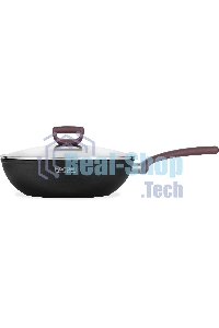 Сковорода ВОК (WOK) Rondell Fest RDA-1527 круглая 28 см, покрытие: Xylan Plus ручка несъемная (с крышкой) черный