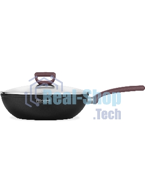 Сковорода ВОК (WOK) Rondell Fest RDA-1527 круглая 28 см, покрытие: Xylan Plus ручка несъемная (с крышкой) черный