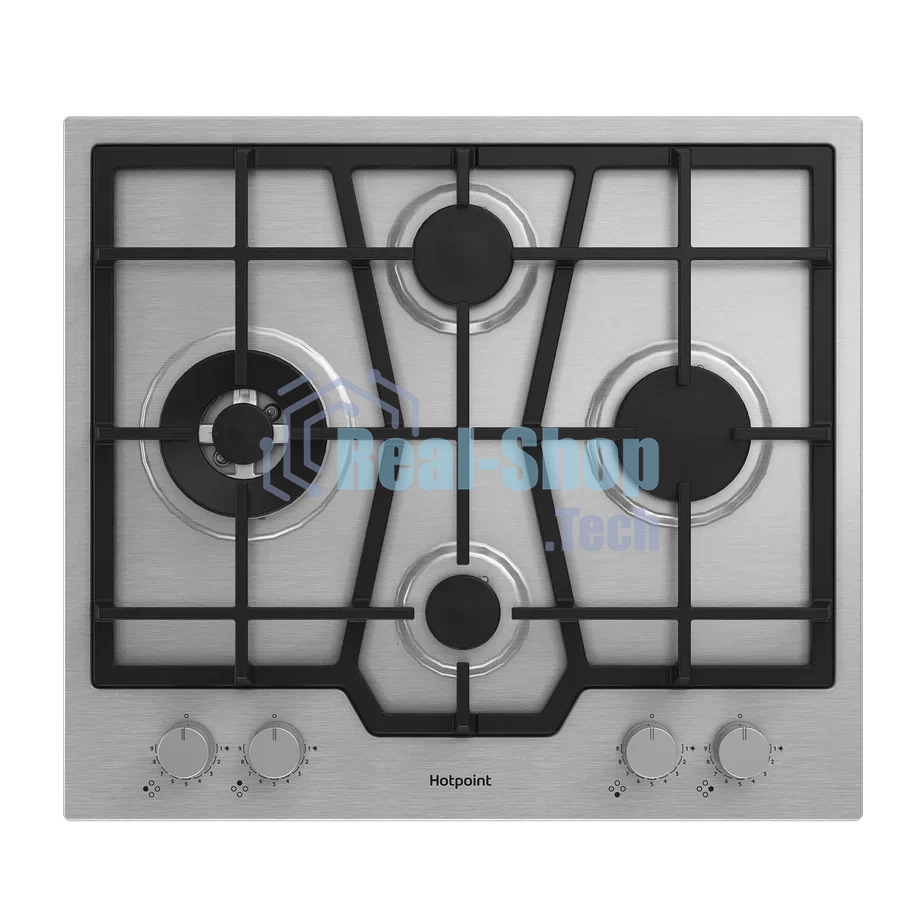 Газовая варочная поверхность Hotpoint HGMTS 643 W IX, 4 конфорки, нержавеющая сталь, 7800 Вт