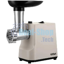 Мясорубка электрическая Kitfort КТ-2126 серый, 800 Вт, 1.2 кг/мин, реверс, защита от перегрузки, насадки - 4