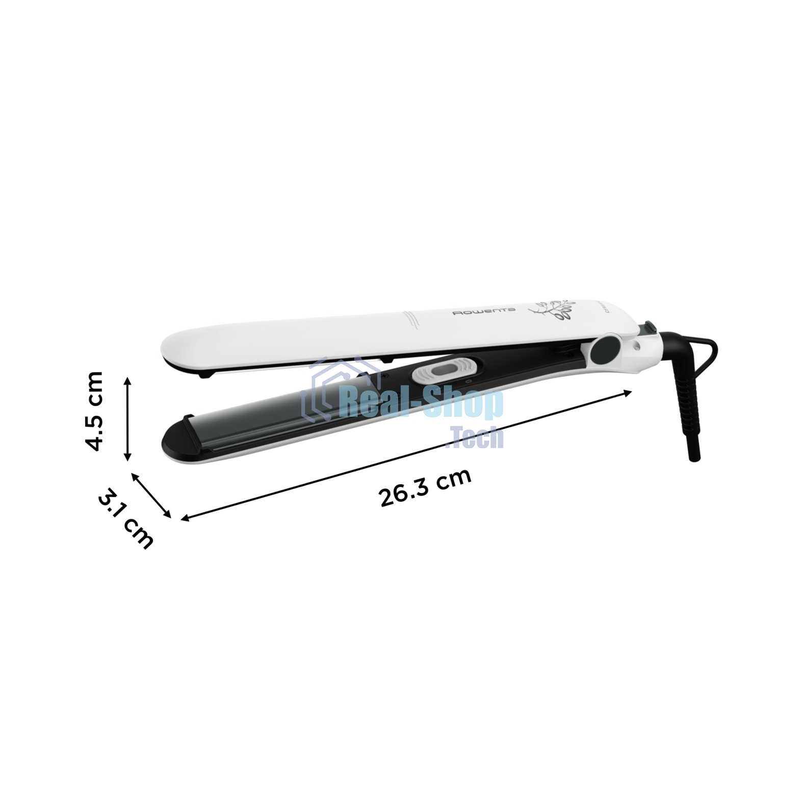 Выпрямитель для волос Rowenta Easyliss Pure SF1628F0 белый/серый, 25 мм, 200 °C, 1 режим