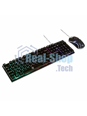 Комплект клавиатура+мышь Nakatomi KMG-2305U проводной, USB, 1600 DPI, черный