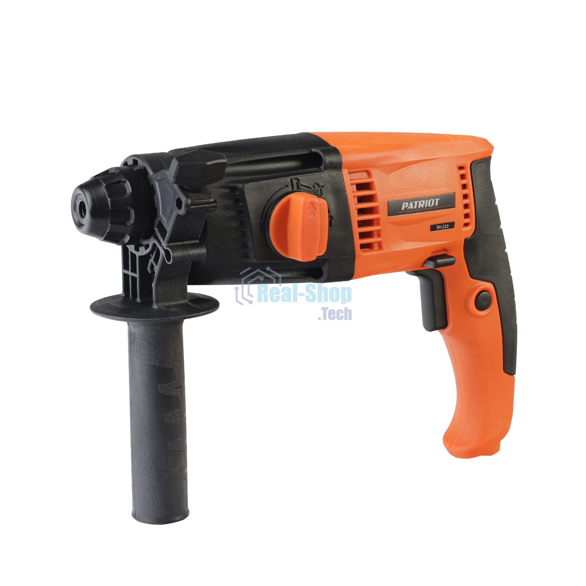 Перфоратор Patriot RH 233, SDS+, мощность 650Вт, 2,2 Дж, 3 режима работы, макс.диаметр 24мм, глубиномер, дополнительная ручка, кейс