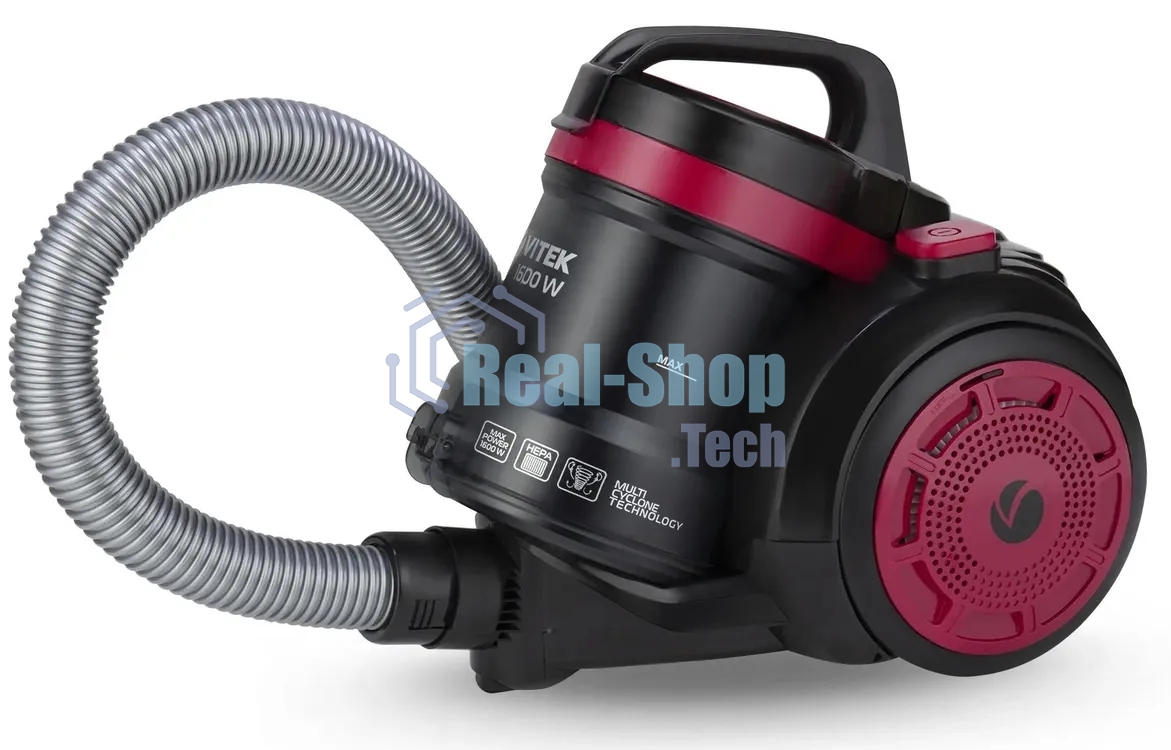 Пылесос Vitek VT-1838 черный/бордовый, 250/1600 Вт, уборка сухая, пылесборник контейнер 2 л