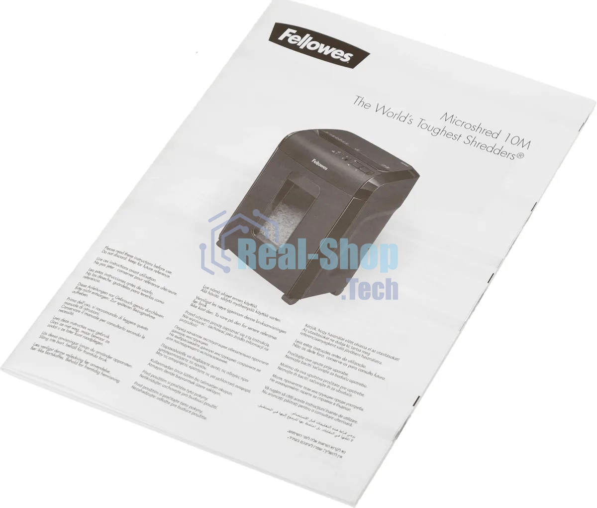 Шредер Fellowes Powershred 10M FS-4630601 DIN P-5, 2х15мм, 10лст., 19лтр., Safety Lock, с микрорезкой