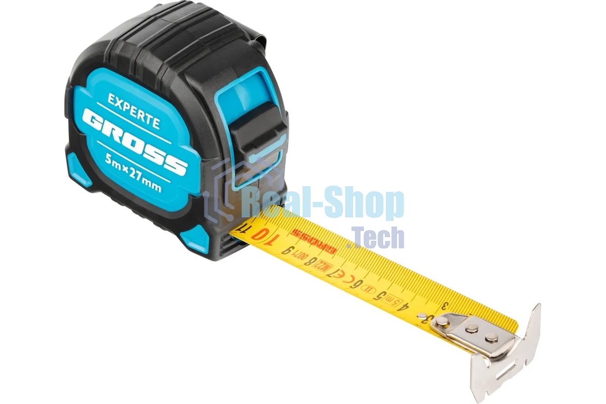 Рулетка Gross Experte, 5 м x 27 мм, двухкомпон. корпус, магнит, двухстор. разметка, нейлон
