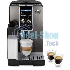 Кофемашина автоматическая DeLonghi Dinamica Plus ECAM380.95.TB черный/серый, исп. кофе - зерновой/молотый, 1.8 л, 1450 Вт, 15 Бар.
