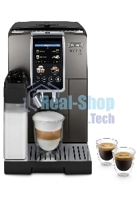 Кофемашина автоматическая DeLonghi Dinamica Plus ECAM380.95.TB черный/серый, исп. кофе - зерновой/молотый, 1.8 л, 1450 Вт, 15 Бар.