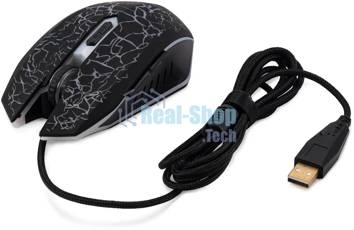 Мышь проводная Oklick 896G черный, 12800 dpi, USB, кнопки - 5