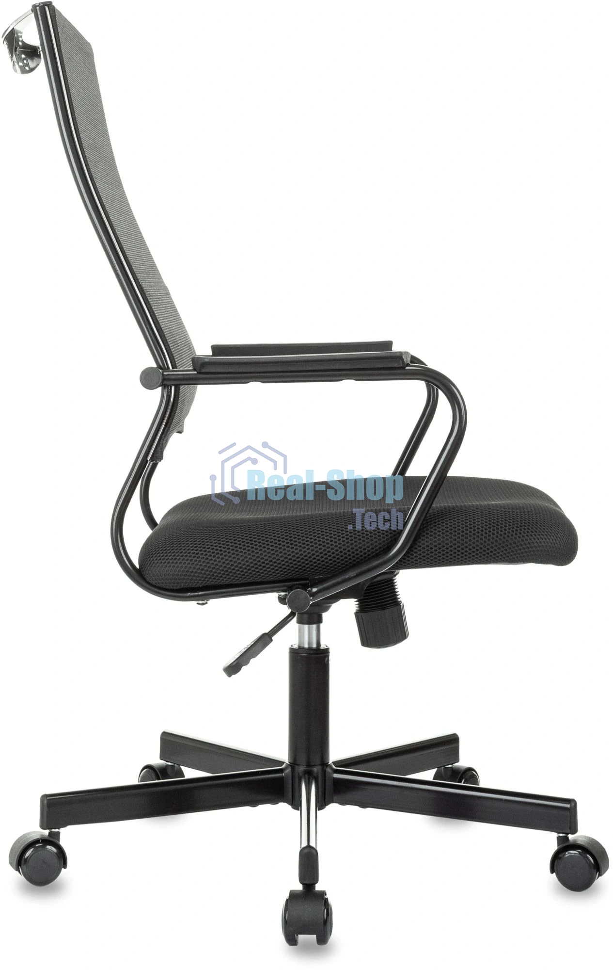 Кресло руководителя Бюрократ CH BALANCE черный, экокожа, крестов. металл черный