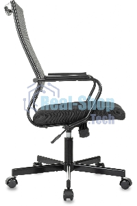 Кресло руководителя Бюрократ CH BALANCE черный, экокожа, крестов. металл черный