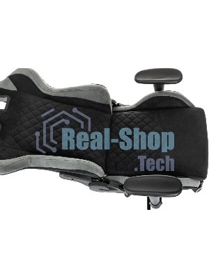 Кресло игровое Knight Regal Fabric черный/серый, иск. замша, крестов. металл