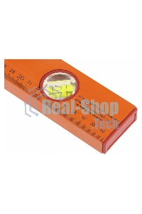 Уровень алюминиевый Sparta 400 мм, 3 глазка, желтый, линейка