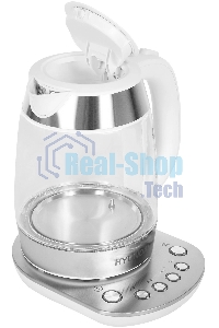 Чайник электрический Hyundai HYK-G4033 1.7л. 2200Вт белый/серебристый (корпус: стекло)