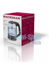 Чайник электрический BACKMAN BM-TEA 728 1.8 л, 2200 Вт, черный