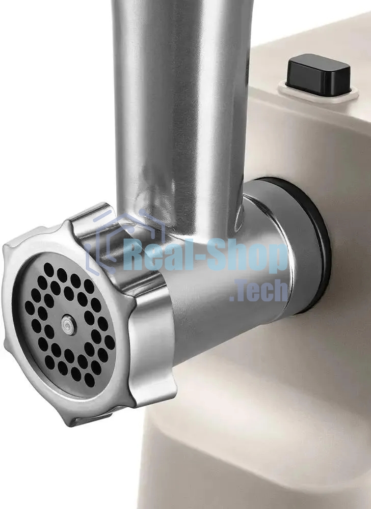 Мясорубка электрическая Kitfort КТ-2126 серый, 800 Вт, 1.2 кг/мин, реверс, защита от перегрузки, насадки - 4