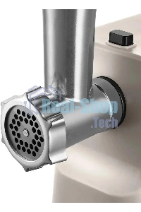 Мясорубка электрическая Kitfort КТ-2126 серый, 800 Вт, 1.2 кг/мин, реверс, защита от перегрузки, насадки - 4