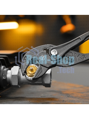 Клещи переставные Denzel кнопочный механизм, обливные рукоятки, сантехнические, 250 мм