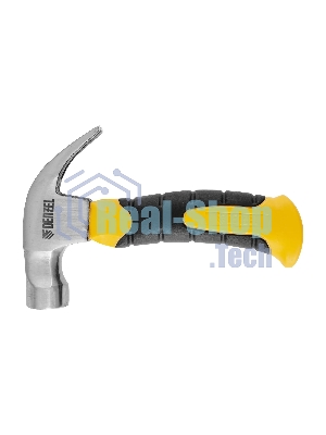 Молоток-гвоздодер мини Denzel, боек с магнитом, фибергласовая двухкомпонентная рукоятка, 9oz, 250г