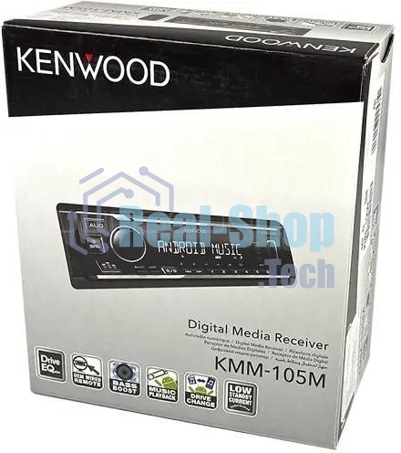 Автомагнитола Kenwood KMM-105M, 1 DIN, USB Type-A, AUX, съёмная панель